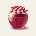 jar with raspberry jam.