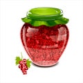 Jar of red currant jam Royalty Free Stock Photo