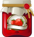 Jar of strawberry jam Royalty Free Stock Photo