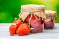 Jar strawberry jam Royalty Free Stock Photo