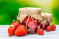 Jar strawberry jam Royalty Free Stock Photo