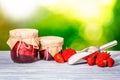 Jar strawberry jam Royalty Free Stock Photo