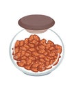 Jar of Thai Caramelised Peanuts on White Background Royalty Free Stock Photo