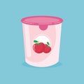 A Jar of Tomato jam vector illustration, isolated on blue background Royalty Free Stock Photo