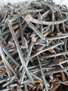 Used rusty nails in the construction Royalty Free Stock Photo
