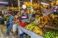 JARABACOA, DOMINICAN REPUBLIC - DECEMBER 10, 2018: Vegetable stall at a market in Jarabacoa, Dominican Republ