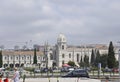 Lisbon, 15th July: Jardim Praca do Imperio front of Jeronimos Monastery building from Belem district in Lisbon Royalty Free Stock Photo