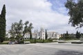 Lisbon, 15th July: Jardim Praca do Imperio front of Jeronimos Monastery building from Belem district in Lisbon