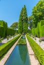 Jardines bajos at Generalife gardens in Granada, Spain Royalty Free Stock Photo