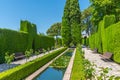 Jardines bajos at Generalife gardens in Granada, Spain Royalty Free Stock Photo