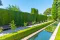 Jardines bajos at Generalife gardens in Granada, Spain Royalty Free Stock Photo