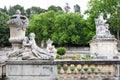 Jardins de la Fontaine, marble sculptures, NÃÂ®mes, France