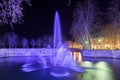 Jardins de la Fontaine in Nimes at night - France Royalty Free Stock Photo