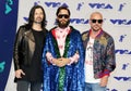 Jared Leto, Shannon Leto and Tomo Milicevic of Thirty Seconds to Mars Royalty Free Stock Photo