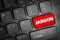 Jargon - specialized terminology associated with a particular field or area of activity, text button on keyboard