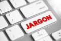 Jargon text button on keyboard, concept background Royalty Free Stock Photo