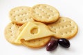 Jarlsberg Cheese and Crackers Royalty Free Stock Photo