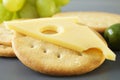 Jarlsberg Cheese and Crackers Royalty Free Stock Photo