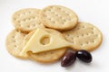 Jarlsberg Cheese and Crackers Royalty Free Stock Photo