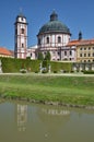 Jaromerice nad Rokytnou castle view from the pond in summer