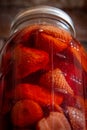Jarred fermented strawberries
