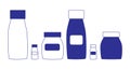 Jars, bottles and containers of different shapes. They are used for drinking, in cosmetics and in medicine.