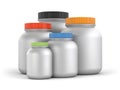 Jars with colored lids