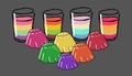 Jars of flavors jellies, illustration