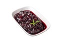 Jars with freshly homemade cherry jam, sour cherry jam, Turkish name Visne receli