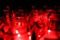 Jars of Glass Candelight Candel Red Glow Royalty Free Stock Photo