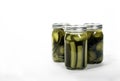 Jars of homemade pickles