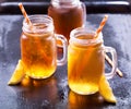 Jars of lemon ice tea Royalty Free Stock Photo