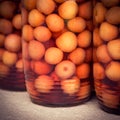 Jars of organic homemade Preserved Cherries