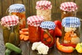 Jars Of Organic Pickled Vegetables