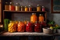 jars of pickled beets and carrots on a shelf