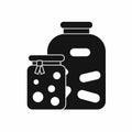 Jars with pickled vegetables and jam icon Royalty Free Stock Photo