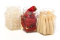 Jars with pickled vegetables Royalty Free Stock Photo