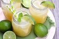 Jars of Pineapple Mint Limeade