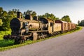 Jasenovac, Croatia - July 14, 2019. Historic train in memorial and museum of holocaust