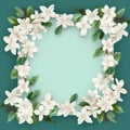 Jasmin flower pattern blank notepad AI Generated