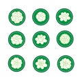 Jasmine banner in a green cirle vector