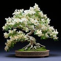 Jasmine Bonsai With Detailed Petals In Neo-plasticism Style