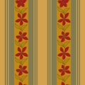 Jasmine flower and regent stripe vector seamless pattern background. Line art hand drawn flowers on parallel vertical