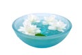 Jasmine Flowers Floating in Bowl Royalty Free Stock Photo