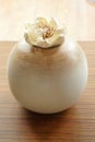 Jasmine Flowers made of wood On a round vase - interior decorate