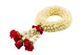 Jasmine garland on white background Royalty Free Stock Photo