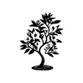 Jasmine Icon hand draw black colour tree day logo symbol perfect