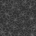 Jasmine Indonesian Flower Outline Seamless Pattern Royalty Free Stock Photo