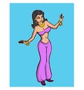 Jasmine princess cartoon character jasmine standing with her hands up illustration