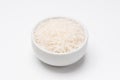 Jasmine rice bowl on white background